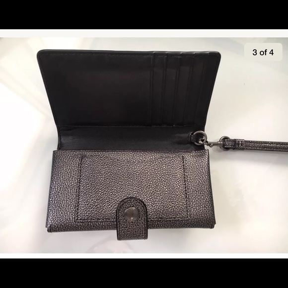 NWT Coach Phone clutch in Gunmetal # 53627 - Picture 3 of 4